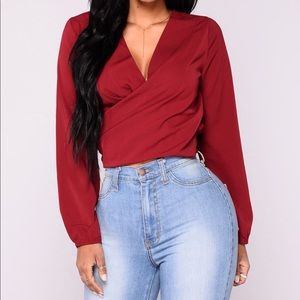 Favlux Fashion surplice blouse from Fashion Nova